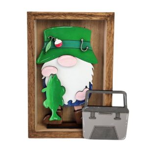 Fisherman Gnome Box Sign-Mini Decor