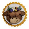 Highland Cow with Flower Wreath 02