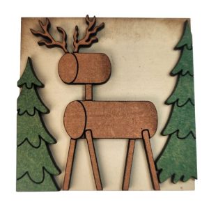 Rustic Deer and Trees