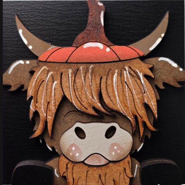 Highland Cow with Pumpkin Hat 01 Highland Cow with Pumpkin Hat 01