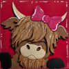 Valentine Highland Cow with Bow 01