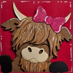 Valentine Highland Cow with Bow