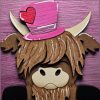 Valentine Highland Cow with Top Hat 01 Valentine Highland Cow with Top Hat 01