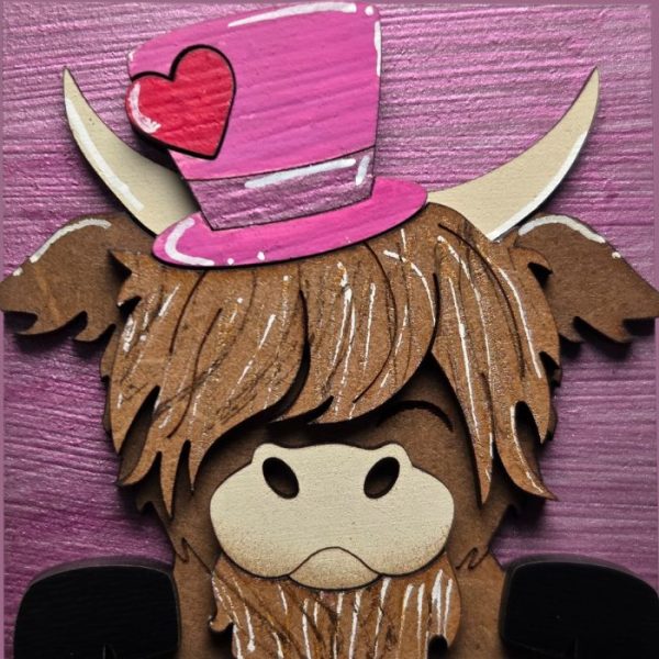 Valentine Highland Cow with Top Hat 01 Valentine Highland Cow with Top Hat 01