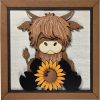 Highland Cow Holding Sunflower 01