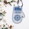 Mitten White Blue (2)